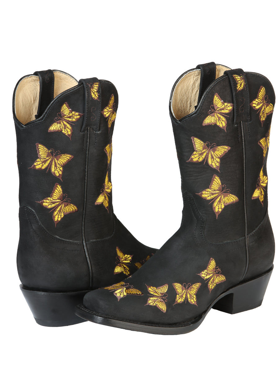 El General Womens Rodeo Boot  - Nobuck Black 51220