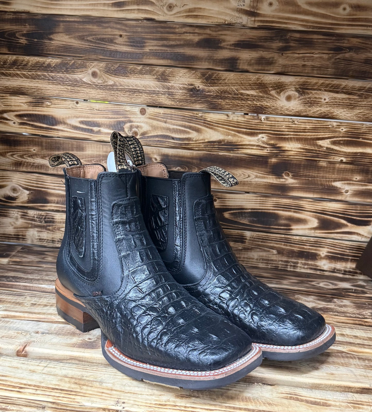 ANKLE BOOT PRINT HORNBACK BLACK