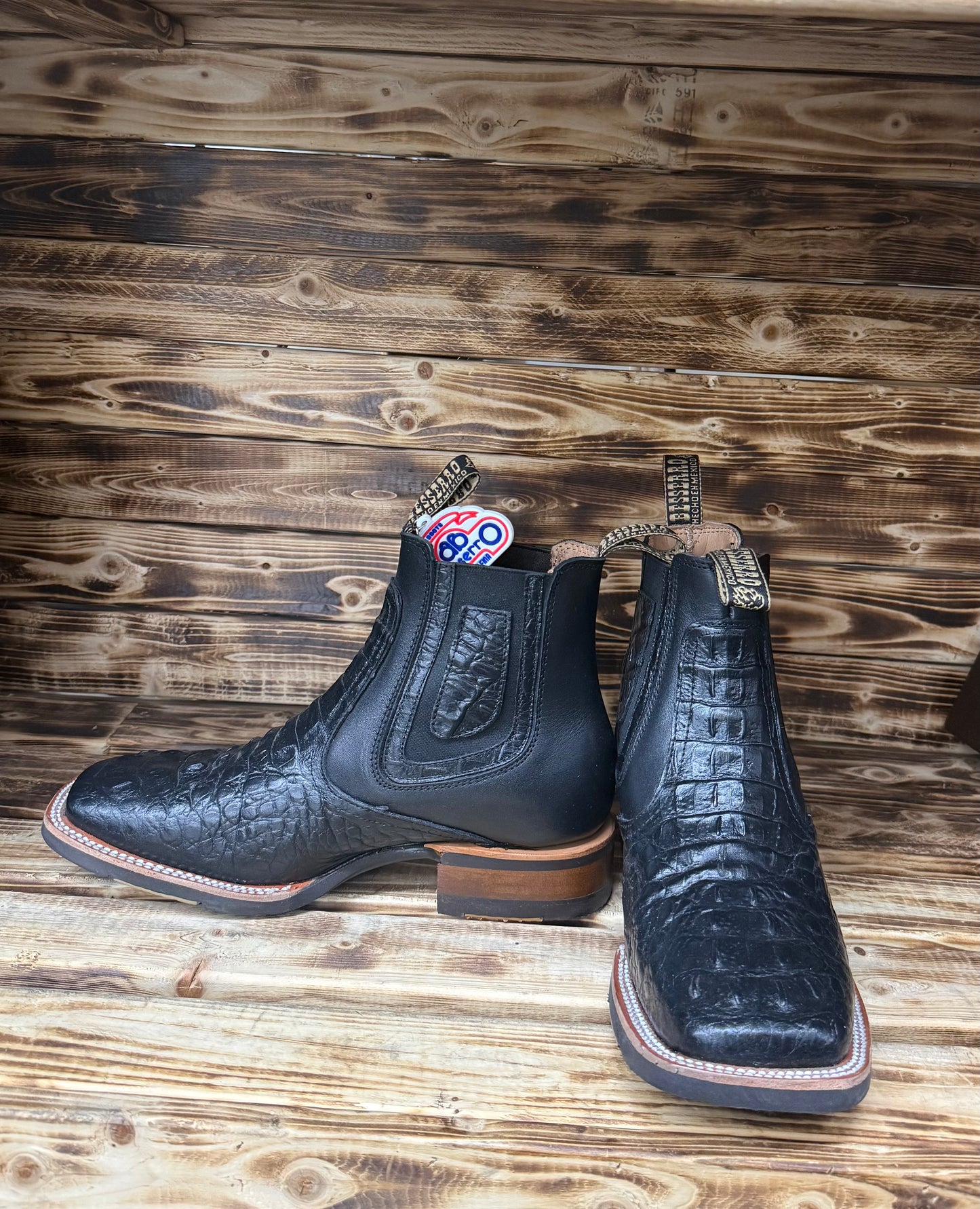 ANKLE BOOT PRINT HORNBACK BLACK
